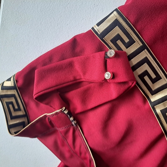 Burgundy Jumpsuit Versace print - Picture 3 of 7